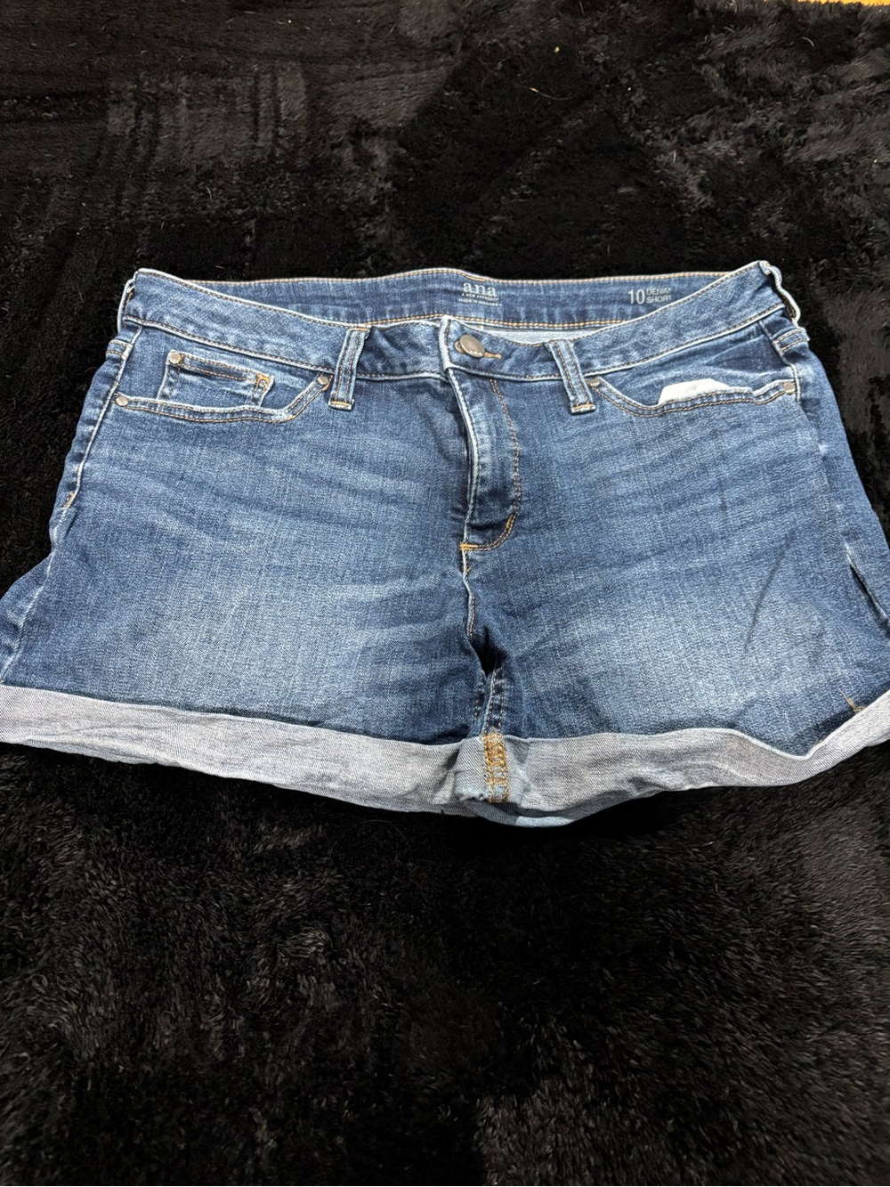 a.n.a Classic Blue Roll-Cuff Denim Shorts